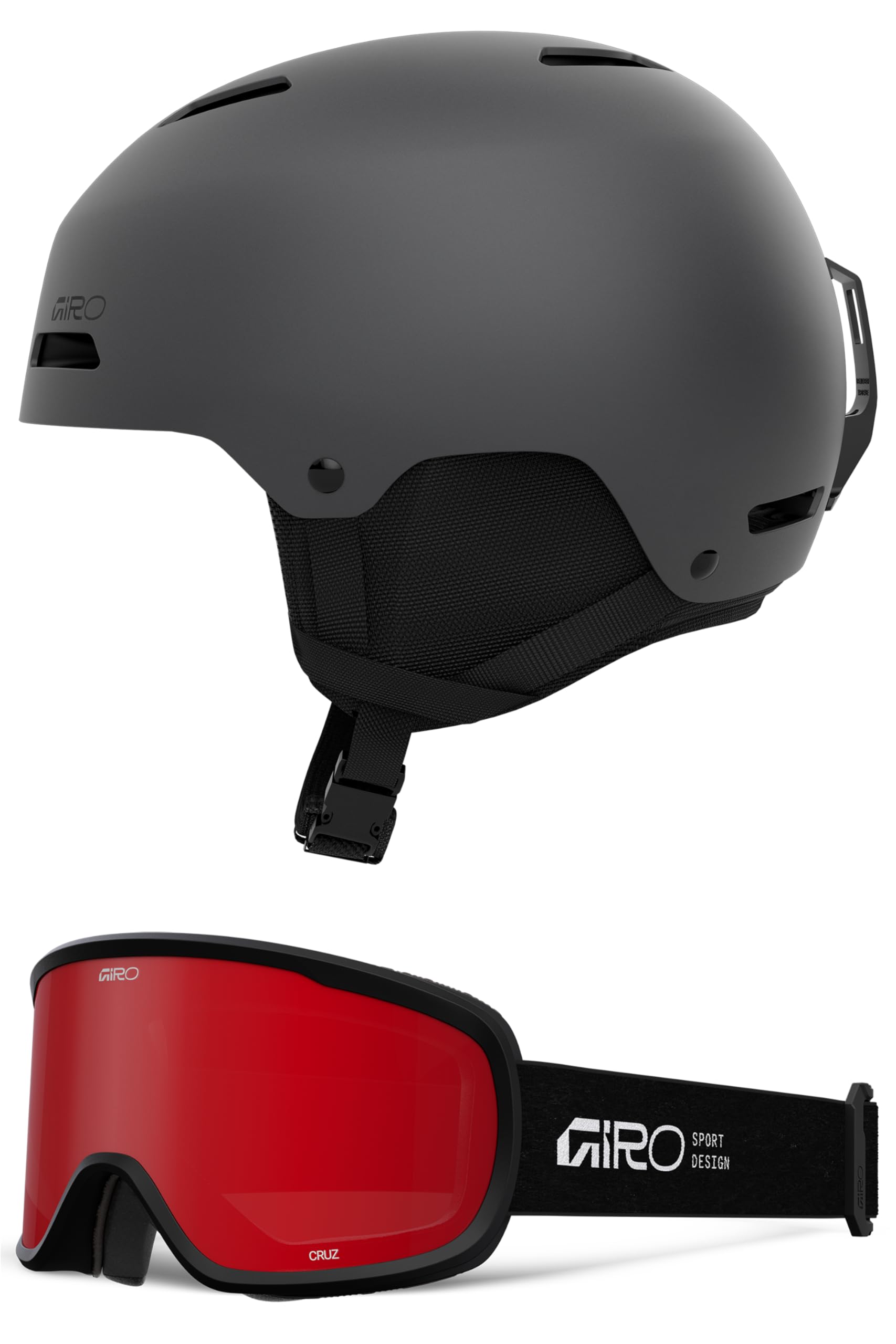 Giro Ledge Snow Helmet/Goggle Combo - (Combo) Matte Graphite - Black Stacked - Size Large Image