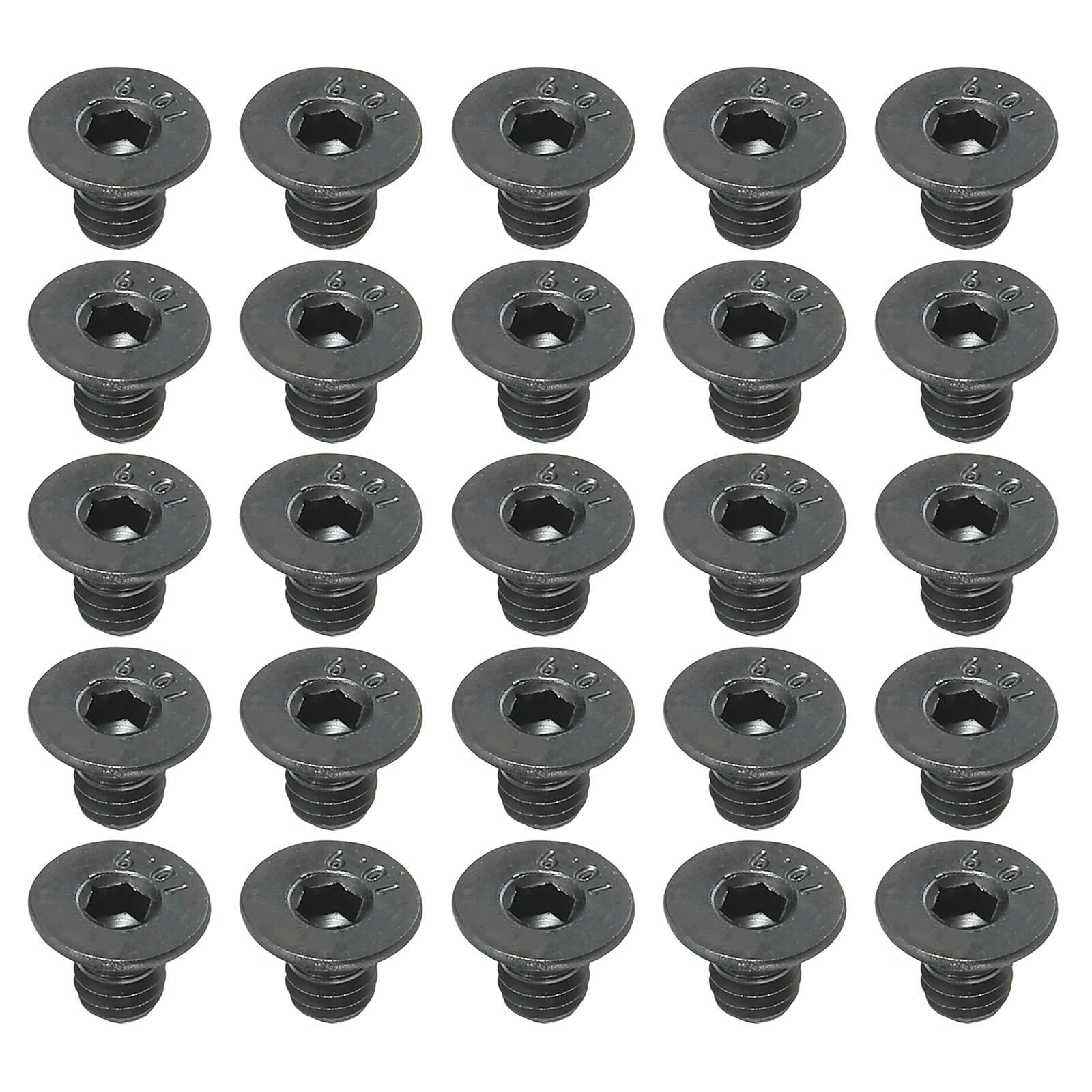 PATIKIL M4 x 6 mm Flat Head Socket Cap Screws, 100 Pack Flat Countersunk Bolts Medium Carbon Steel Hex Socket Drive Machine Screws Full Thread Black Oxide Grade 10.9