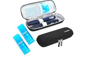 YOUSHARES Portable Insulin Cooler Travel Case - TSA Approved Diabetic Medication Cooling Bag, EVA Insulated Organizer for Epi Pens, Refrigerated Diabetes Supplies Carrying Storage Kit with 2 Ice Pack