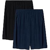 Mens Pajama Shorts, Mens Sleep Shorts Lounge Soft Comfy Pj Bottom Sleeping Pants Breathable Summer Modal Sleepwear(2 Packs)