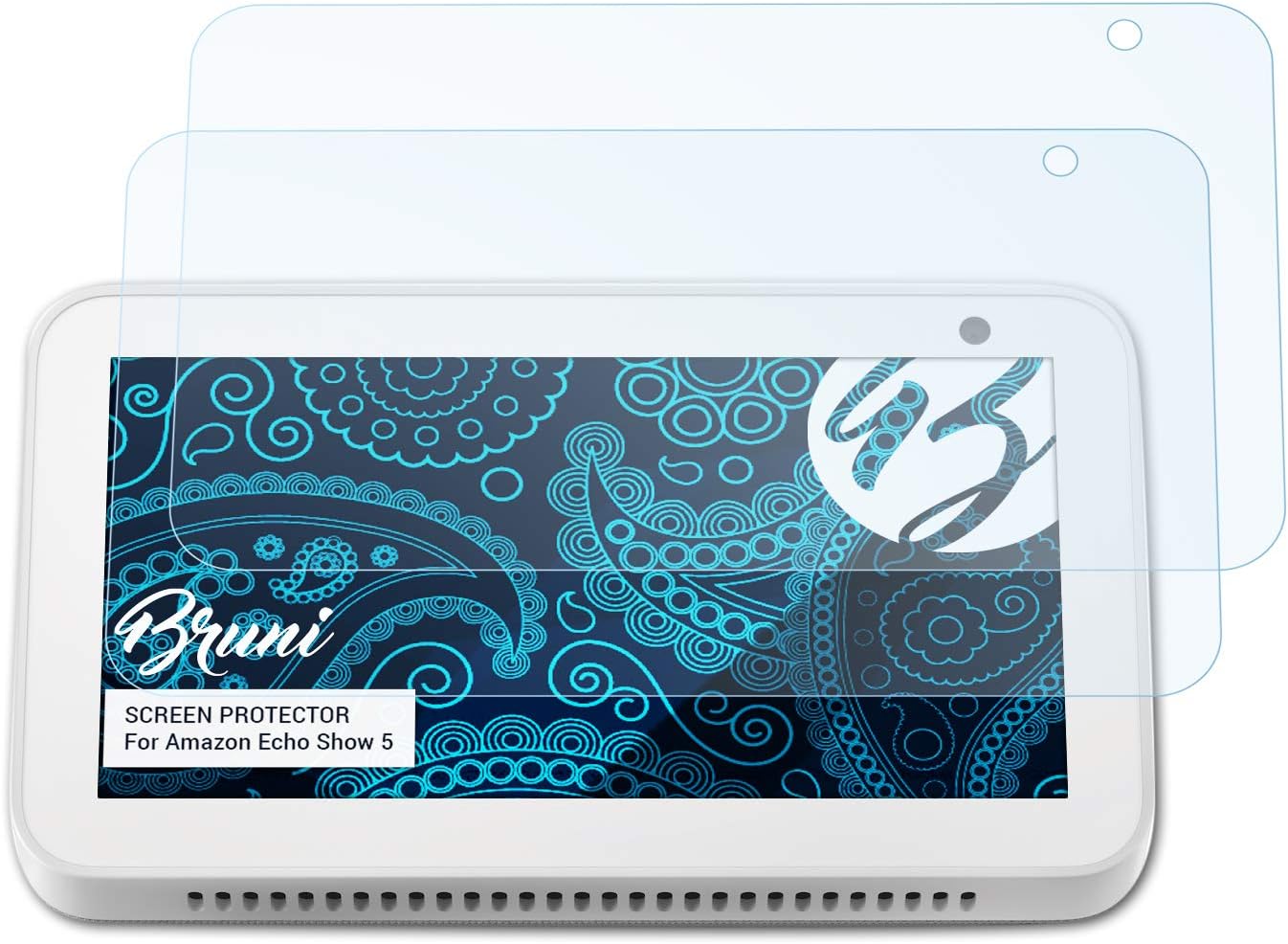 Bruni Screen Protector compatible with Amazn Echó Show 5 Protector Film, crystal clear Protective Film (2X)