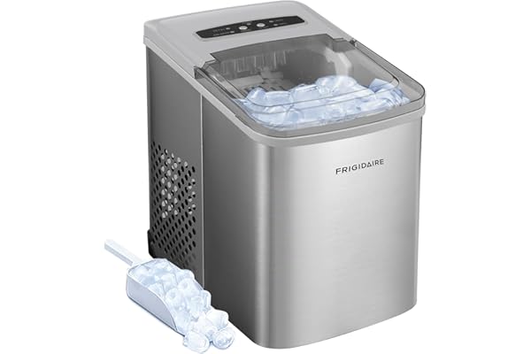 Frigidaire Countertop Ice Maker, Compact Machine, 26 lbs per day, Stainless