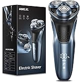GDKLXL Rechargeable Electric Razor for Men: IPX7 Waterproof Shaver - 1.5H Fast Charge, 4D Flex Precision Blades with Pop-Up Trimmer - Gentle on Sensitive Skin, Travel-Friendly,Valentine's Day Gifts