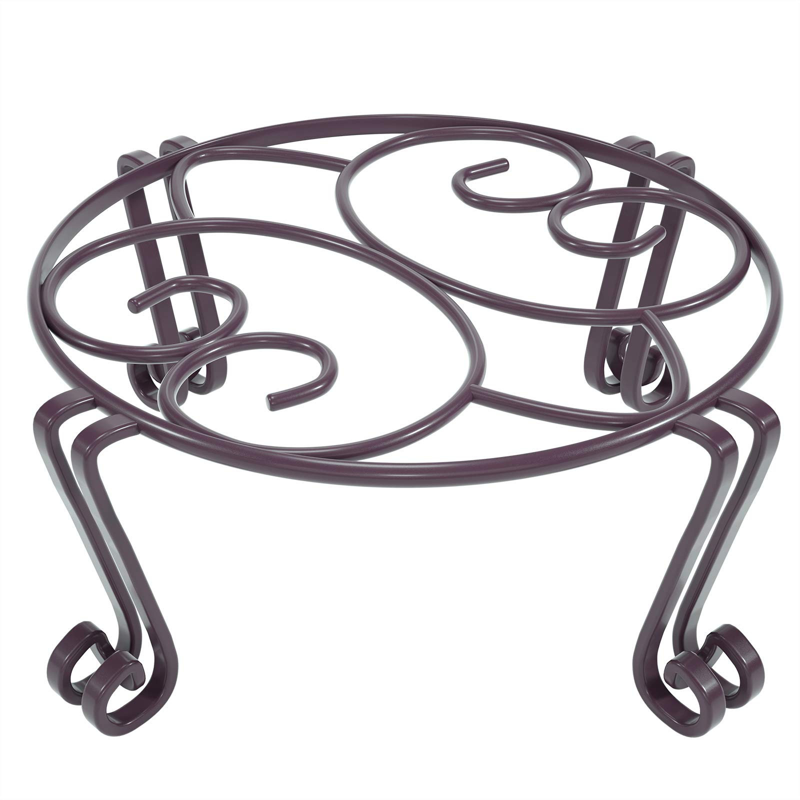 Photo 1 of Yimobra Tall Plant Stand Outdoor, Metal Planter Stands for Indoor Plants, 11.8x6 Inches Heavy Duty Pots Holder, Garden Container Rack, Large Wrought Iron Pumpkin Stand, Bronze/Brown