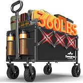 COZEER Wagons Carts Foldable, 360LBS Folding Heavy Duty Wagon with Wheels | Portable, Collapsible, Foldable, Lightweight, Heavy Duty Cart for Shopping, Beach, Camping, Sports, Garden, Groceries