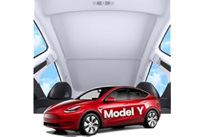 SUMK Sunshade Roof for Tesla Model Y Accessories, [Never Sag & No Light Leakage] Magnetic Nano Ice-Crystal Heat Insulation Glass Roof Shade for Model Y 2020 to 2024-2PCS