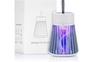 YOOYHHOME Rechargeable Bug Zapper for Home and Camping - Mosquito Zapper with Safety Grid, Cordless Fly Trap with Purple Light,Mosquito Killer for Indoor/Outdoor Use,USB Charging (Gray)​