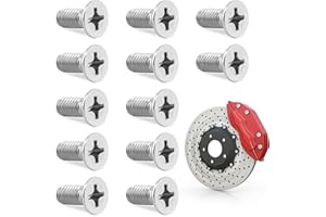LOQJSS 12 Pcs Stainless Steel Brake Disc Rotor Screws,93600-06014-0H,Brake Disc Rotor Retaining Screws,Retaining Hardware Bolts Screw Kit for Auto Parts for Hon-da