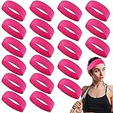 Hotop 20 Pcs Sport Headbands for Girls Women Non