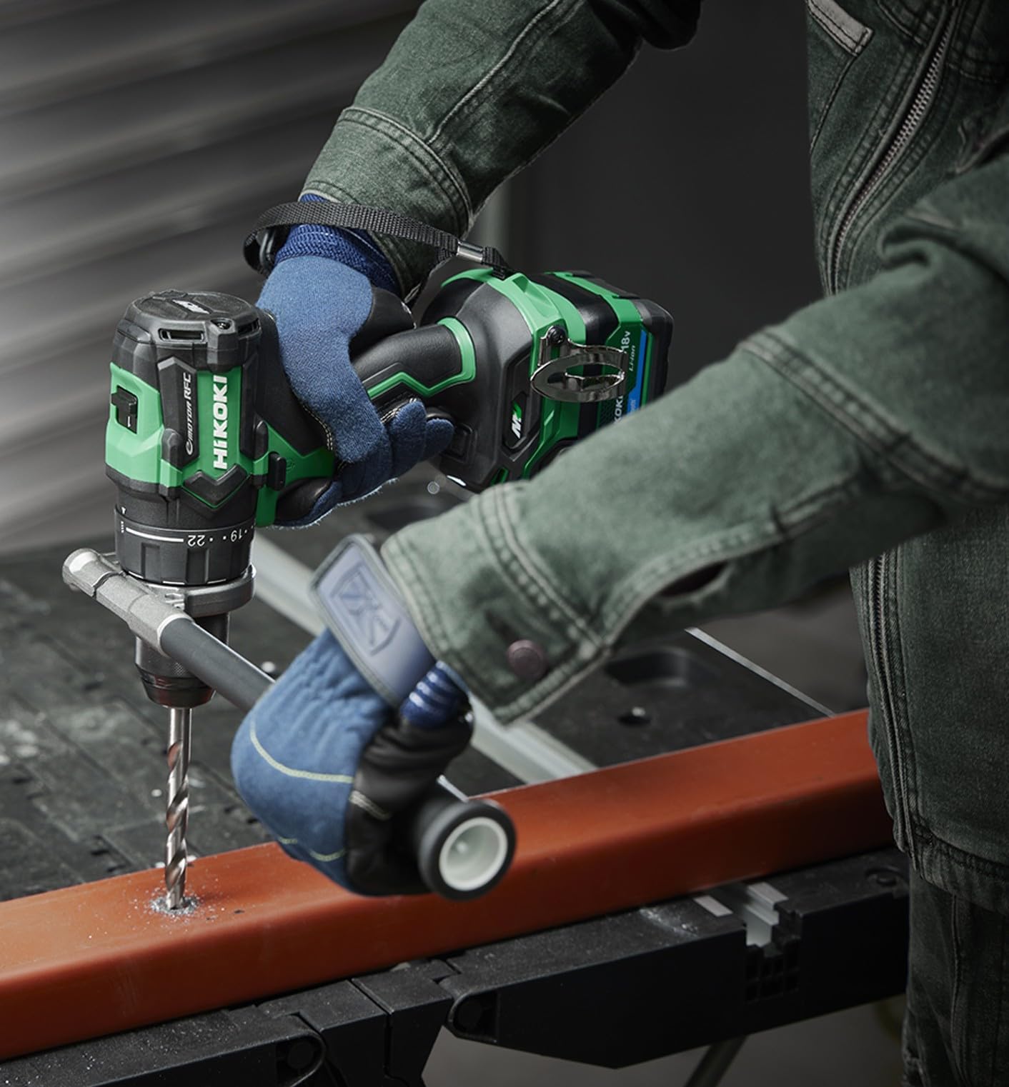 HiKOKI DV36DC (XPSZ) 36V Rechargeable Vibrating Driver Drill + Color Plate (Light Gold)