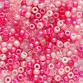Tibaoffy Crafts Pink Mix Beads 6x9mm,Pony Beads Total about 1000pcs