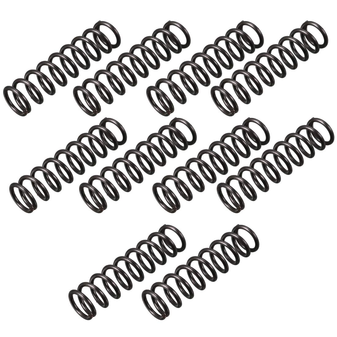 sourcingmap Compression Spring - 1.2mm Wire Dia , 9mm OD , 35mm Free Length Spring Steel Extension Spring,Black,10Pcs