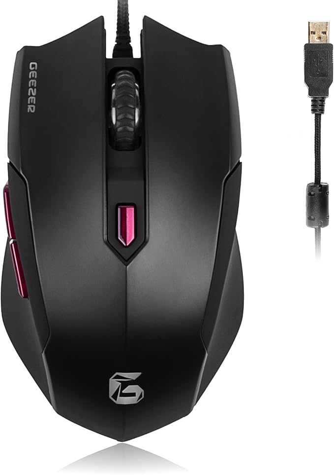Amazon Geezer ゲーミングマウス 光学式有線マウス Usb接続 可調整dpi パソコンやmacに対応 ブラック レッド Qmu ゲーミングマウス 通販