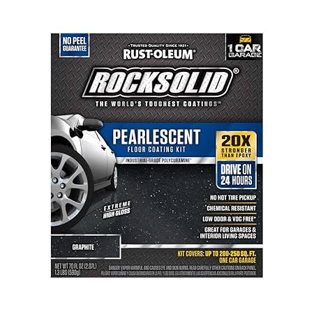 Rust Oleum 306329 Rocksolid Pearlescent Garage Floor Coating Kit Graphite
