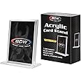 BCW Vertical Acrylic Card Stand | Clear Acrylic Business Card Holder for Trading Cards & Business Cards | Stable Base, Beveled Edges, Crystal Clear Display for Desk or Display Case