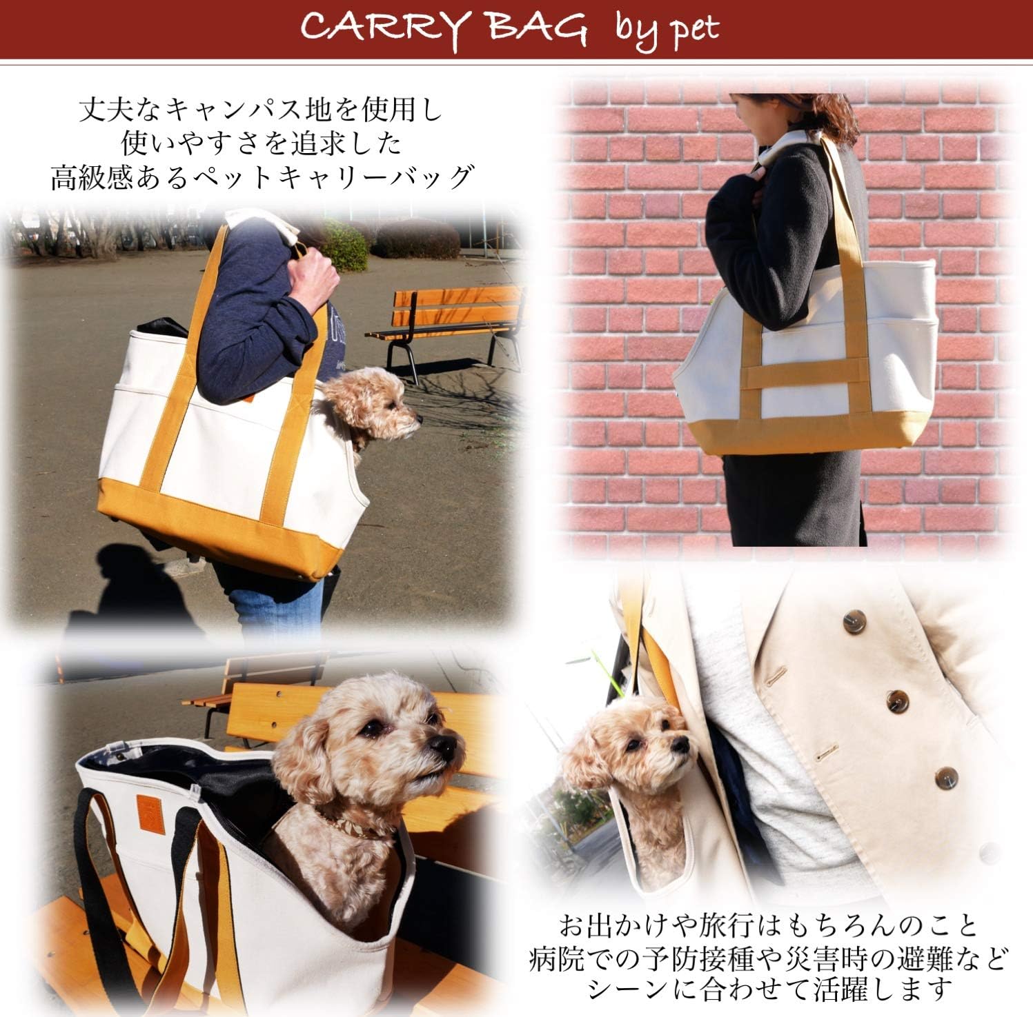 Amazon Shaka Labo 訳あり 犬 キャリーバッグペット用 トート型 小型犬生成り 白 トート おしゃれ 手持ち 肩がけ お出かけ 旅行 交通機関 病院 災害 避難 Beaton Japan キャリーバッグ スリング 通販