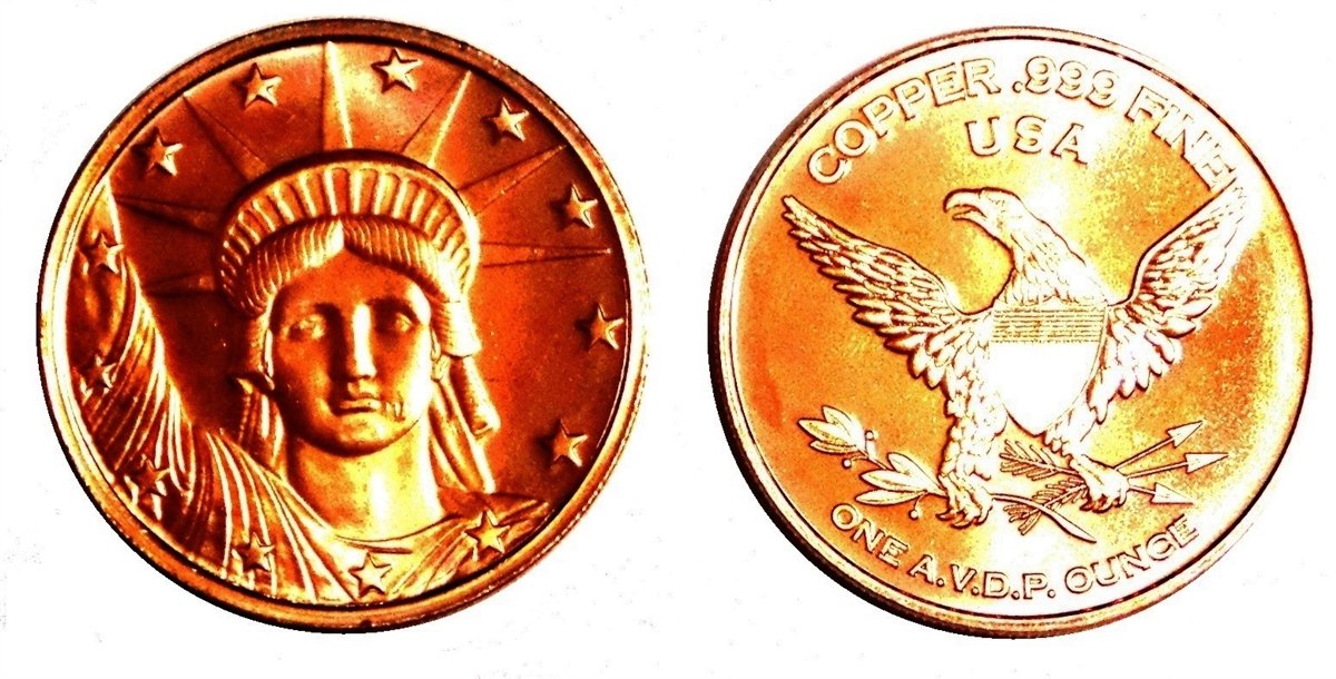 Statue of Liberty Design Copper Round at Amazon's Collectible Coins Store