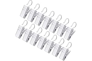 JANYUN 120 Pack Heavy-Duty Hook Clip Set Metal Curtain Clips for Curtain Photos Home Party Decoration Art Craft Display - Silver