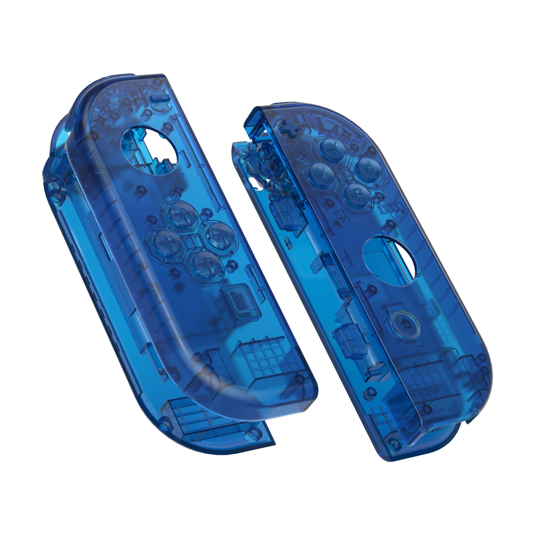 Photo 1 of eXtremeRate DIY Replacement Shell Buttons for Nintendo Switch & Switch OLED, Clear Blue Custom Housing Case with Full Set Button for Joycon Handheld Controller - Console Shell NOT Included
