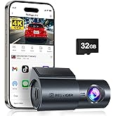 REDTIGER 4K Dash Cam Front, Mini dashcam with WiFi, Anti-Theft Car Camera with Night Vision, WDR, 24H Parking Mode, Loop Reco