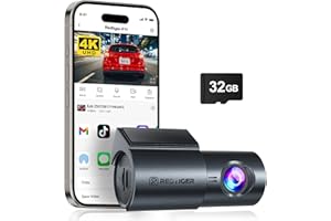 REDTIGER 4K Dash Cam Front, Mini dashcam with WiFi, Anti-Theft Car Camera with Night Vision, WDR, 24H Parking Mode, Loop Reco