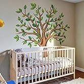 Runtoo Large Tree Wall Decals Green Plants Jungle Wall Stickers for Kids Room Classroom Nursery Bedroom Home Decor
