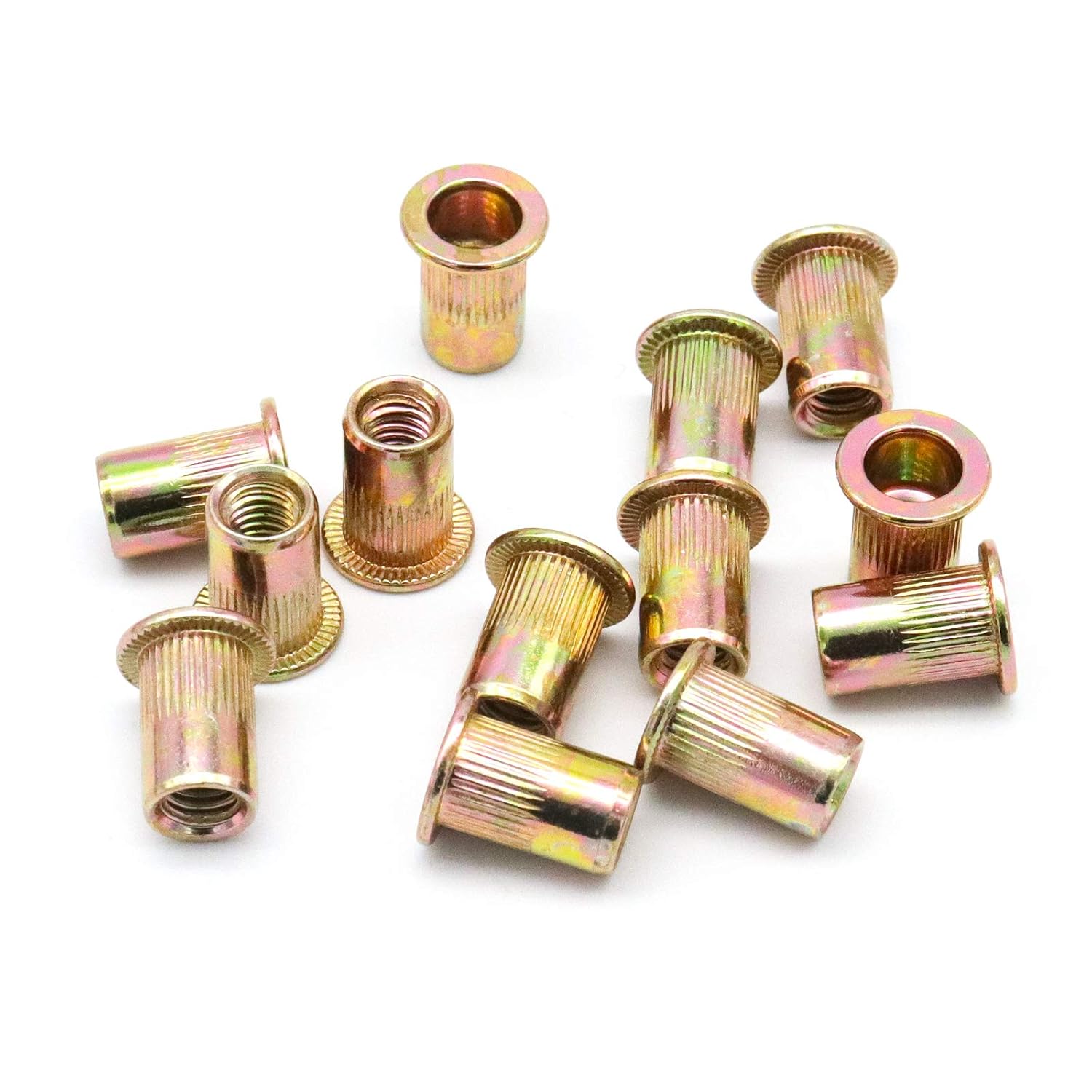 XTVTX 165pcs Zinc Mixed Plated Carbon Steel Rivet Nuts Threaded Insert Nuts Kit Nutsert M3 M4 M5 M6 M8 M10 M12 - Image 4