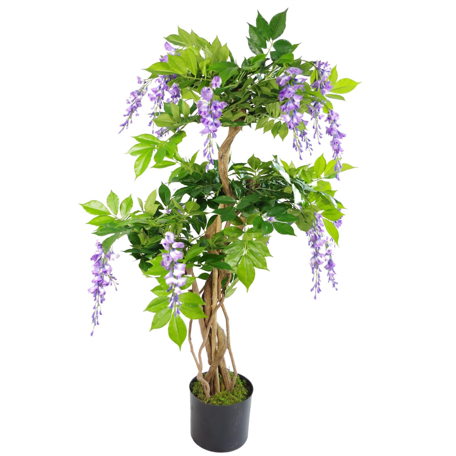 Leaf Design UK Realistic Artificial Wisteria Tree, Purple, 110 cm