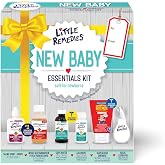 Little Remedies New Baby Essentials Kit with Saline Nasal Spray, Diaper Rash Cream, Gas Relief Drops, Gripe Water &amp; More, Safe for Newborns, Multi-Color