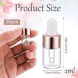 Friusate 30pcs 2ml Glass Dropper Bottles with 3 Pips 2 Labels Refillable view 8