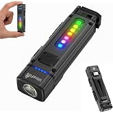 ULTRAFIRE Rechargeable 3 in 1 EDC Keychain Flashlight, Mini Pocket Light | 300 Lumens, Tail Ignition, RGB Light with Magnetic Base and Clip for Camping, Outdoor, Daily Carry