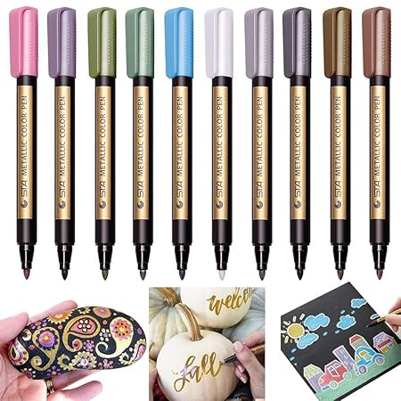 Sayeec Markierstifte in lebendigen Farben, dicke Spitze, 10er-Set zum Bemalen von Ostereiern, Fotobüchern, Papier, Glas, Kuns