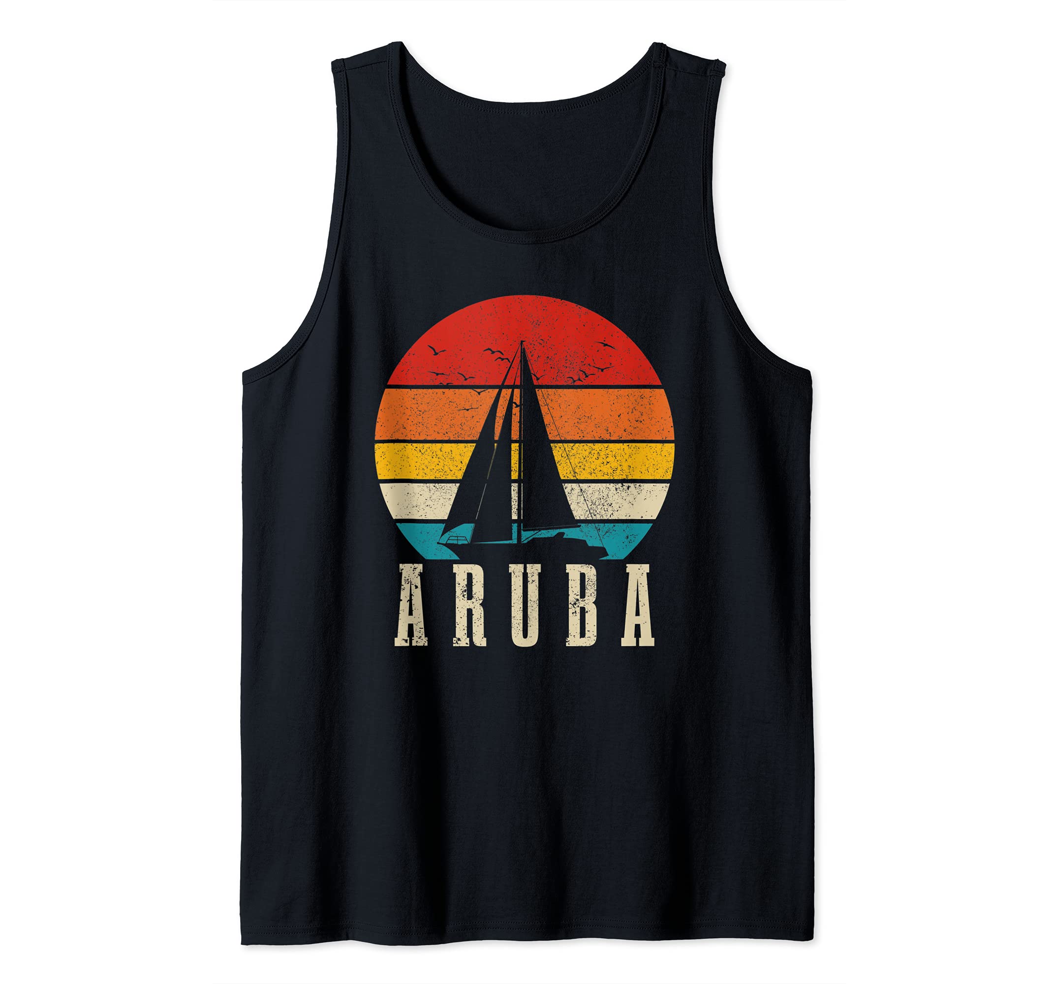 Aruba Sailing Boat Vintage Sailor Caribbean Tank Top
