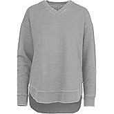 Royce Apparel Melange West Hall V-Neck Pocketed Poncho Fleece - Gray