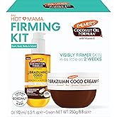 Palmer's Brazilian Coco Hot Mama Firming Kit, Coconut Oil Formula Skin Care Duo with Firming Body Cream (8.8 Oz) + Body Oil (6.6 Fl Oz) Helps Tone Bum, Belly & Thighs, Provides 48 Hour Moisture