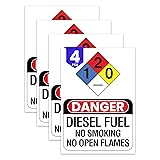 4 x DANGER Diesel Fuel NFPA Sign | 10 x 7 Inch
