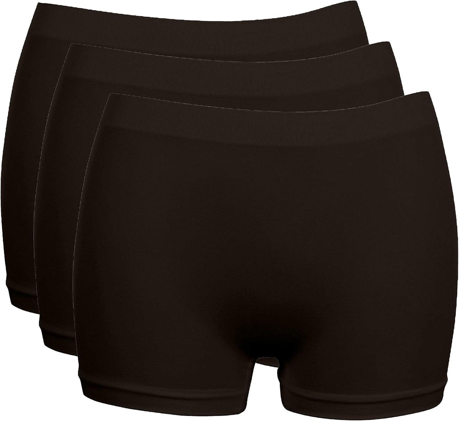 G3 3 x Ladies Black Microfibre Breathable High Waisted Boxer Shorts