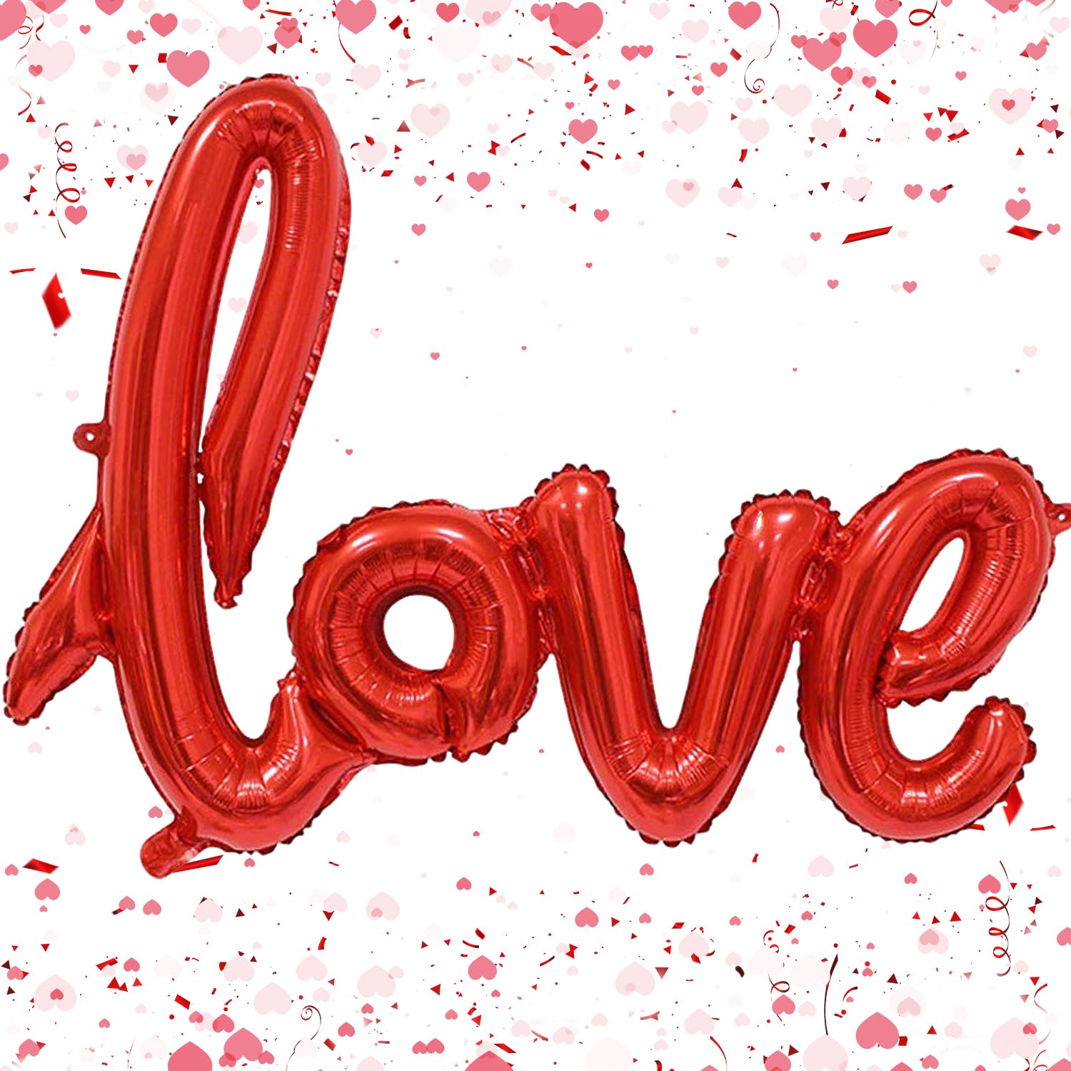 Large Red LOVE Foil Balloons Banner,42 Inch Mylar Foil Letters Balloons Reusable for Wedding Valentines Bridal Shower Anniversary Engagement Mothers' Day Party Decorations Supplies