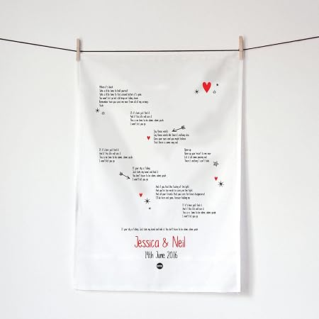 Kepster Personalised First Dance James Morrison I Won T Let You Go Print Tea Towel 2nd Cotton Wedding Anniversary Lyrics Present By Amazon Co Uk Kitchen Home amazon co uk