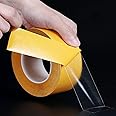 Ultra-Thin Clear Double Sided Tape Heavy Duty 2-Inch x 50 Feet Two Sides Strong Stick Mounting Adhesive Tape for Arts & Crafts, Fix Carpet, Women Clothes, Woodworking, Anti Cat Scratch, Sewing Project