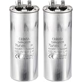 PATIKIL 70uF 70MDF 450V AC Fan Start Capacitor,2Pcs CBB65 Circular Run Capacitor for AC Motor Run Air Conditioner Cool Heat Pump Condenser Straight