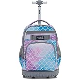 Rolling Backpack 19 inch Wheeled LAPTOP Boys Girls Travel School Student Trip… (Mermaid Tail)