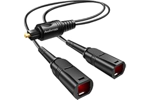 avedio links Optical Audio Cable Splitter 1 in 2 Out, Toslink Digital Fiber Audio Splitter 1 Male Input 2 Female Output Support LPCM2.0 Doldy DTS Digital & DTS 5.1CH for Xbox,PS4,TV Box,Sound Bar,etc