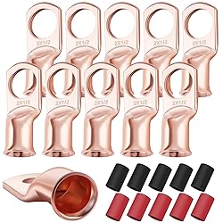 XHF 10PCS 2 AWG-1/2" Heavy Duty Battery Lugs with