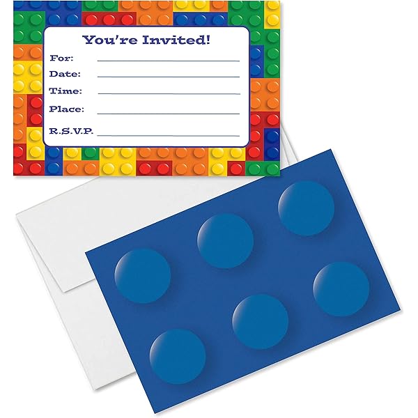 Amazon Com Lego Birthday Party Invitations Pack Of 10 Invitations Toys Games