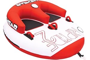 Airhead Riptide 2 Towable 1-2 Rider Tube for Boating & Water Sports, Kwik-Connect Tow & Two Patented Speed Safety Valves for Easy Inflation & Deflation