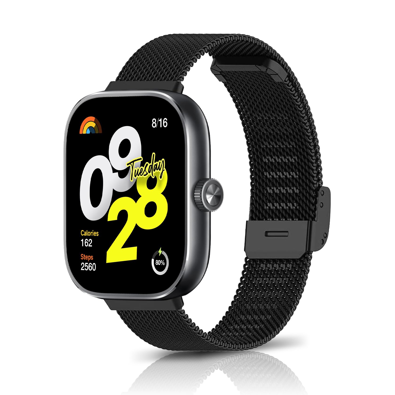 ToVioc Bracelet Compatible with Xiaomi Mi Band 7, Men's & Women's Metal Replacement Strap for Xiaomi Smart Band 7 - Black