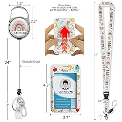 Piefly Teacher Lanyards for Id Badges, Rainbow