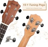 Dripex 23 Inch Concert Ukulele Natural Wood with Beginners Kit view 4