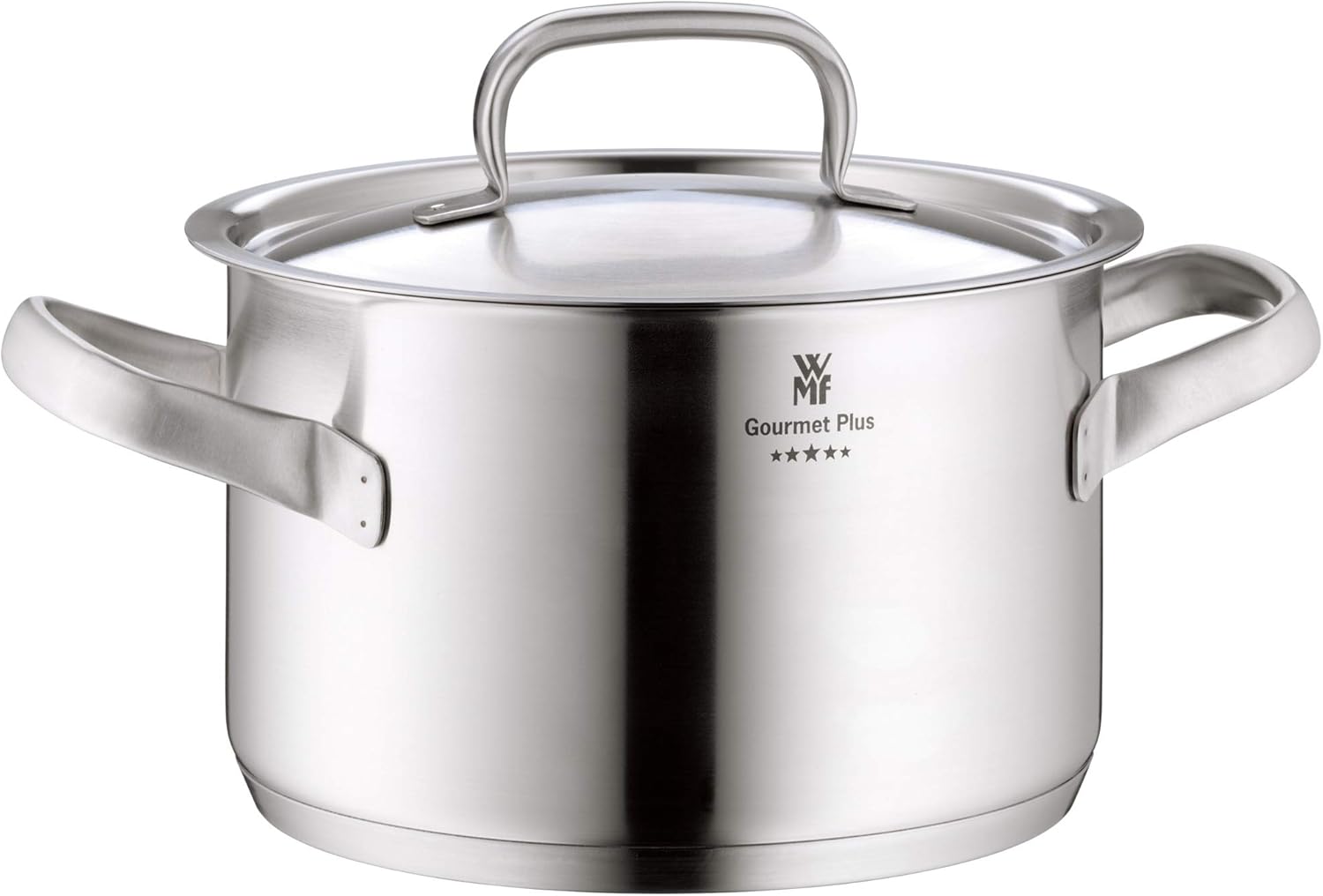 WMF Gourmet Plus 18/10 stainless steel high casserole with lid 16cm/1.9ltr, Silver